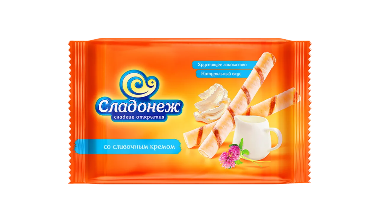 Вафельные трубочки ТМ "Сладонеж" со сливочным кремом