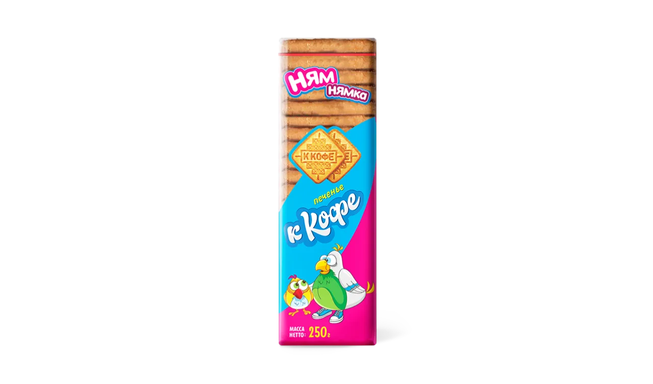 Печенье сахарное ТМ "Ням-нямка" К кофе со вкусом топлёного молока