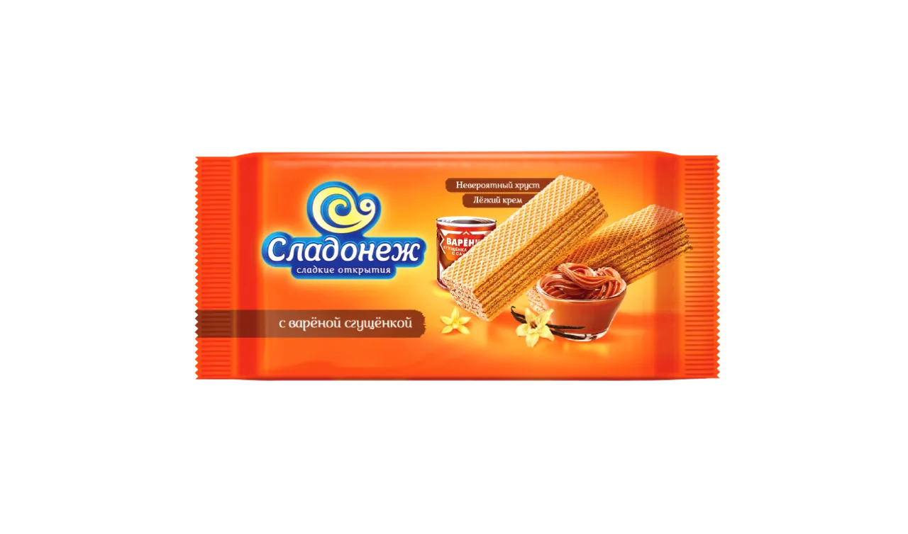 Вафли ТМ "Сладонеж" С вареной сгущенкой