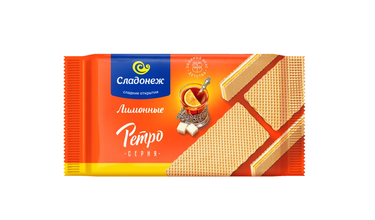 Вафли ТМ "Сладонеж" РЕТРО СЕРИЯ Лимонные