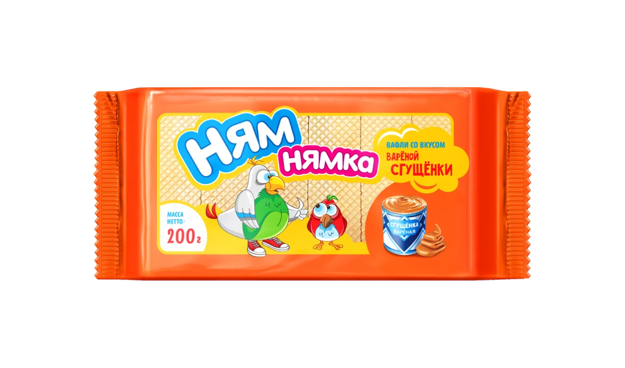 Вафли ТМ "Ням-нямка" со вкусом вареной сгущенки