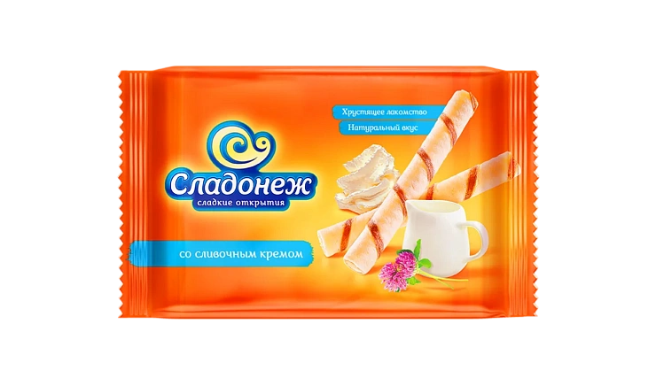 Вафельные трубочки ТМ "Сладонеж" со сливочным кремом