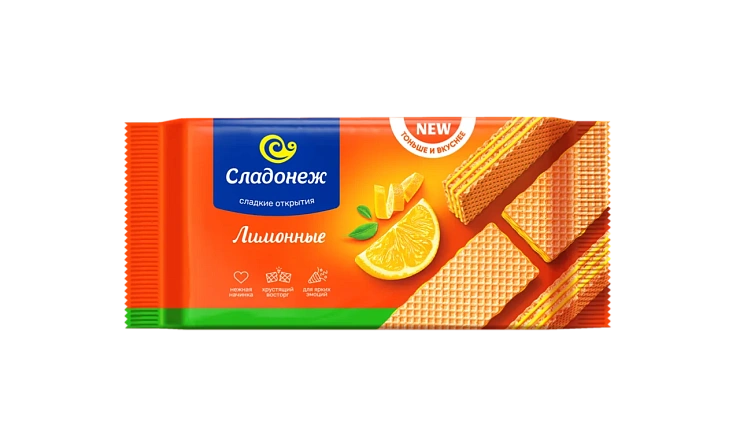 Вафли ТМ "Сладонеж" ТОНЬШЕ И ВКУСНЕЕ Лимонные